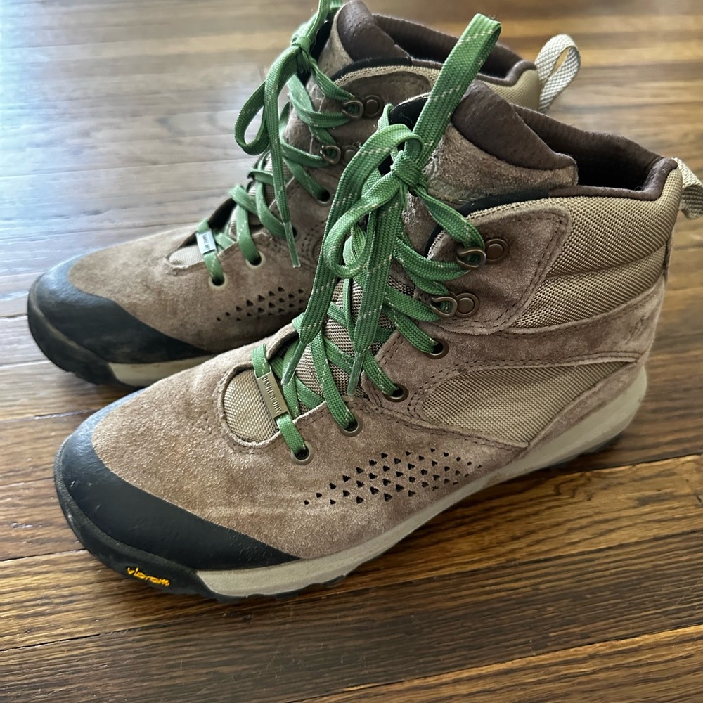 Brown Danner Hiking Boots with Green Laces